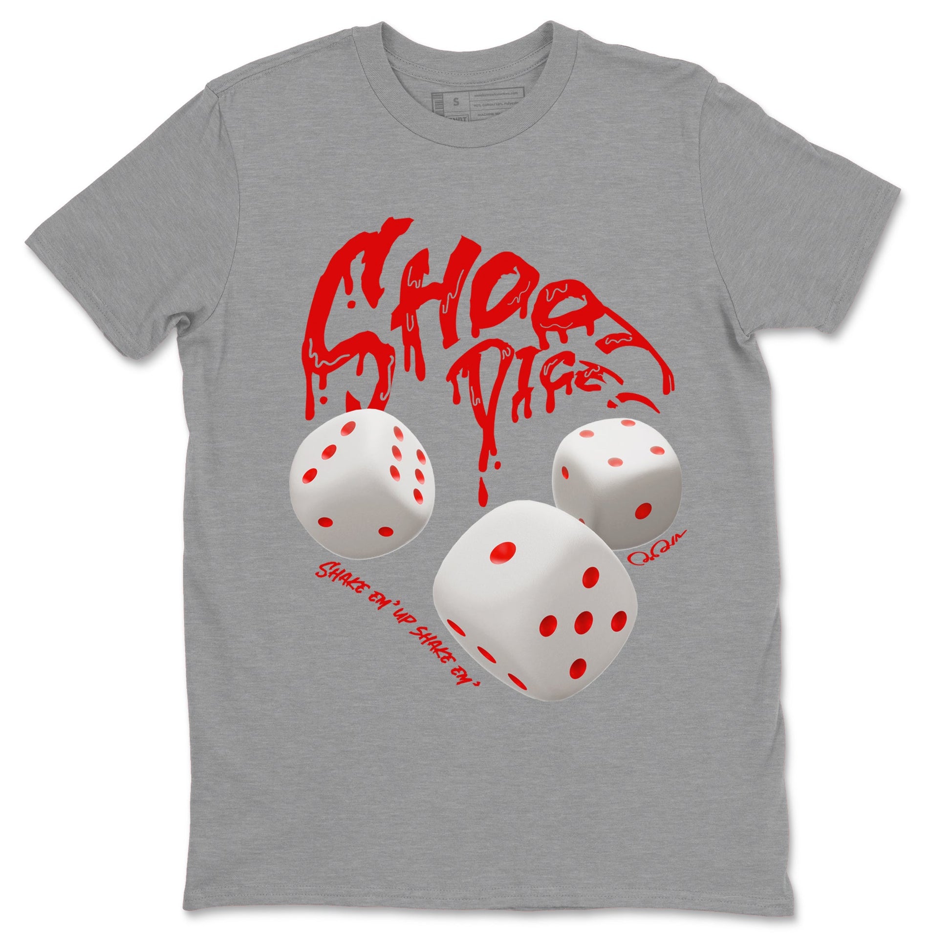 Jordan 1 Low University Red shirt to match jordans Shoot Dice sneakertees AJ1 Low University Red SNRT Sneaker Release Tees Unisex Heather Grey 2 T-Shirt