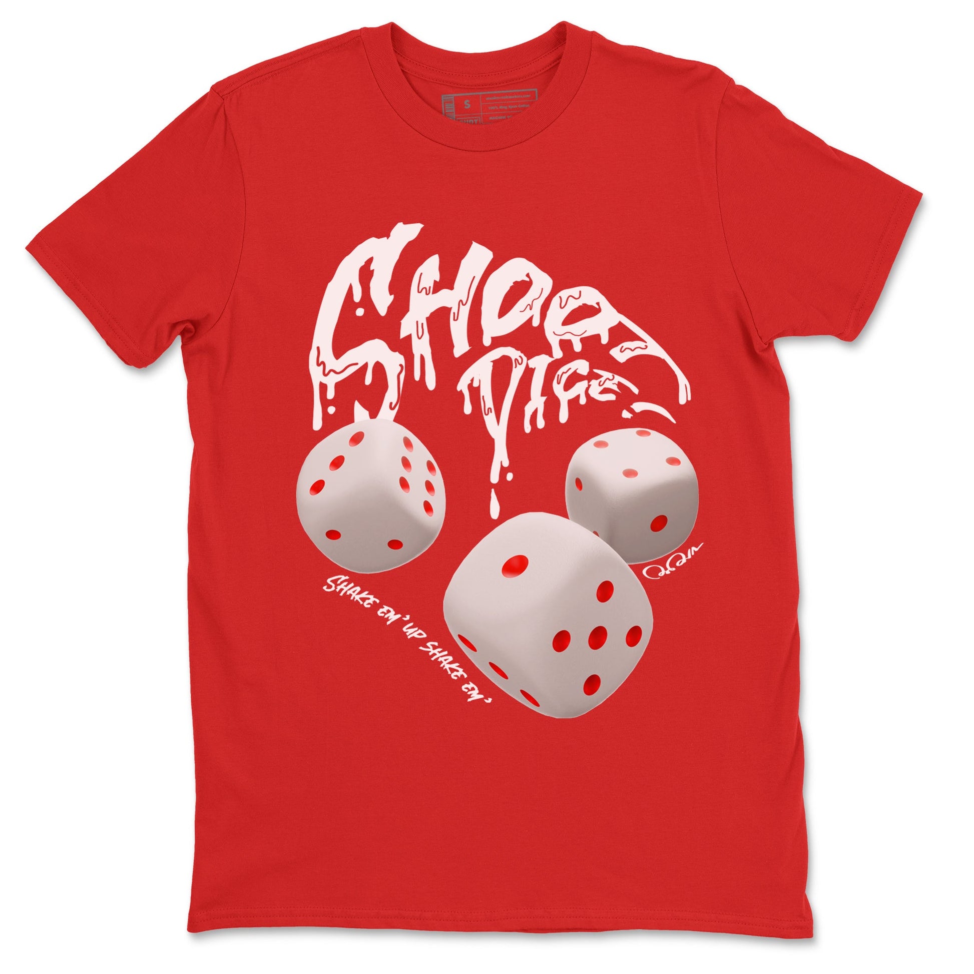 Jordan 1 Low University Red shirt to match jordans Shoot Dice sneakertees AJ1 Low University Red SNRT Sneaker Release Tees Unisex Red 2 T-Shirt