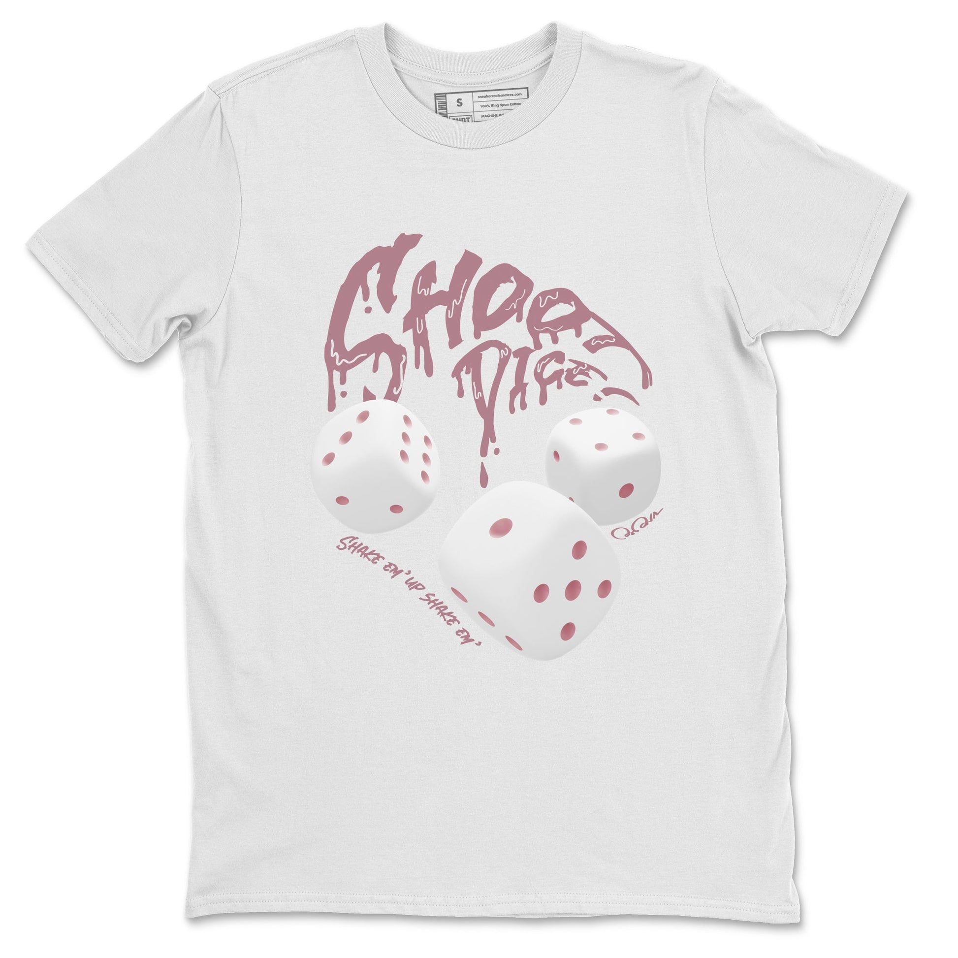 Air Jordan 1 Mauve shirt to match jordans Shoot Dice sneaker tees AJ1Mauve SNRT Sneaker Release Tees Unisex White 2 T-Shirt