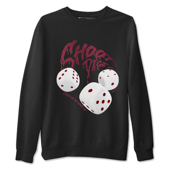 Air Jordan 1 Metallic Burgundy shirt to match jordans Shoot Dice sneaker tees AJ1 Metallic Burgundy SNRT Sneaker Release Tees unisex cotton Black 2 crew neck shirt