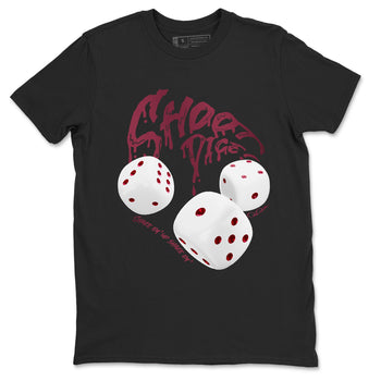 Air Jordan 1 Metallic Burgundy shirt to match jordans Shoot Dice sneaker tees AJ1 Metallic Burgundy SNRT Sneaker Release Tees unisex cotton Black 2 crew neck shirt
