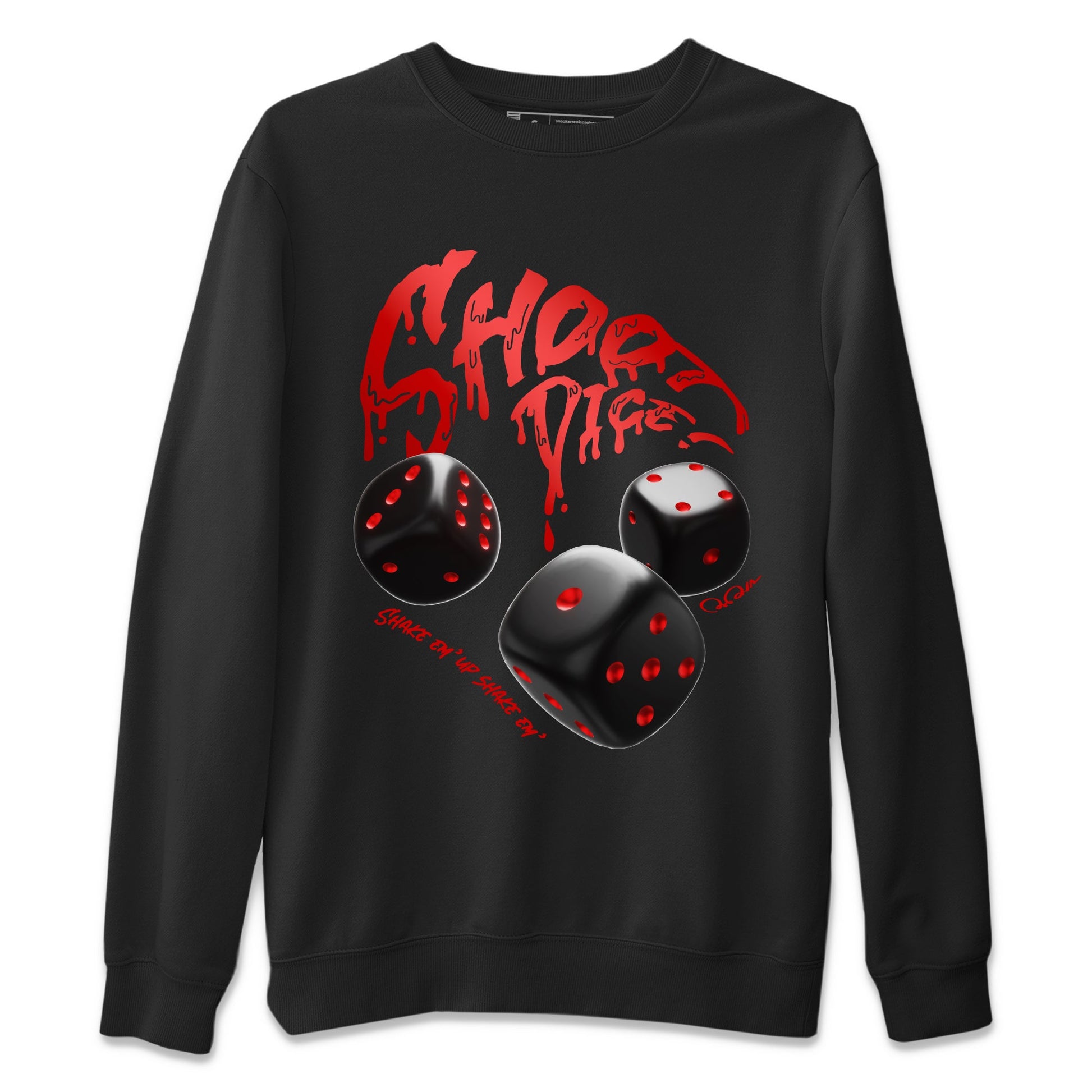 Air Jordan 1 Satin Bred Sneaker Match Tees Shoot Dice Sneaker Tees AJ1 Satin Bred Sneaker Release Tees Unisex Shirts Black 2