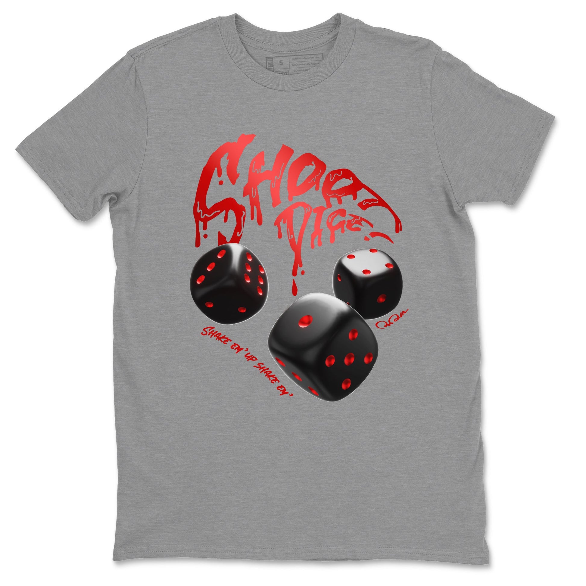 Air Jordan 1 Satin Bred Sneaker Match Tees Shoot Dice Sneaker Tees AJ1 Satin Bred Sneaker Release Tees Unisex Shirts Heather Grey 2