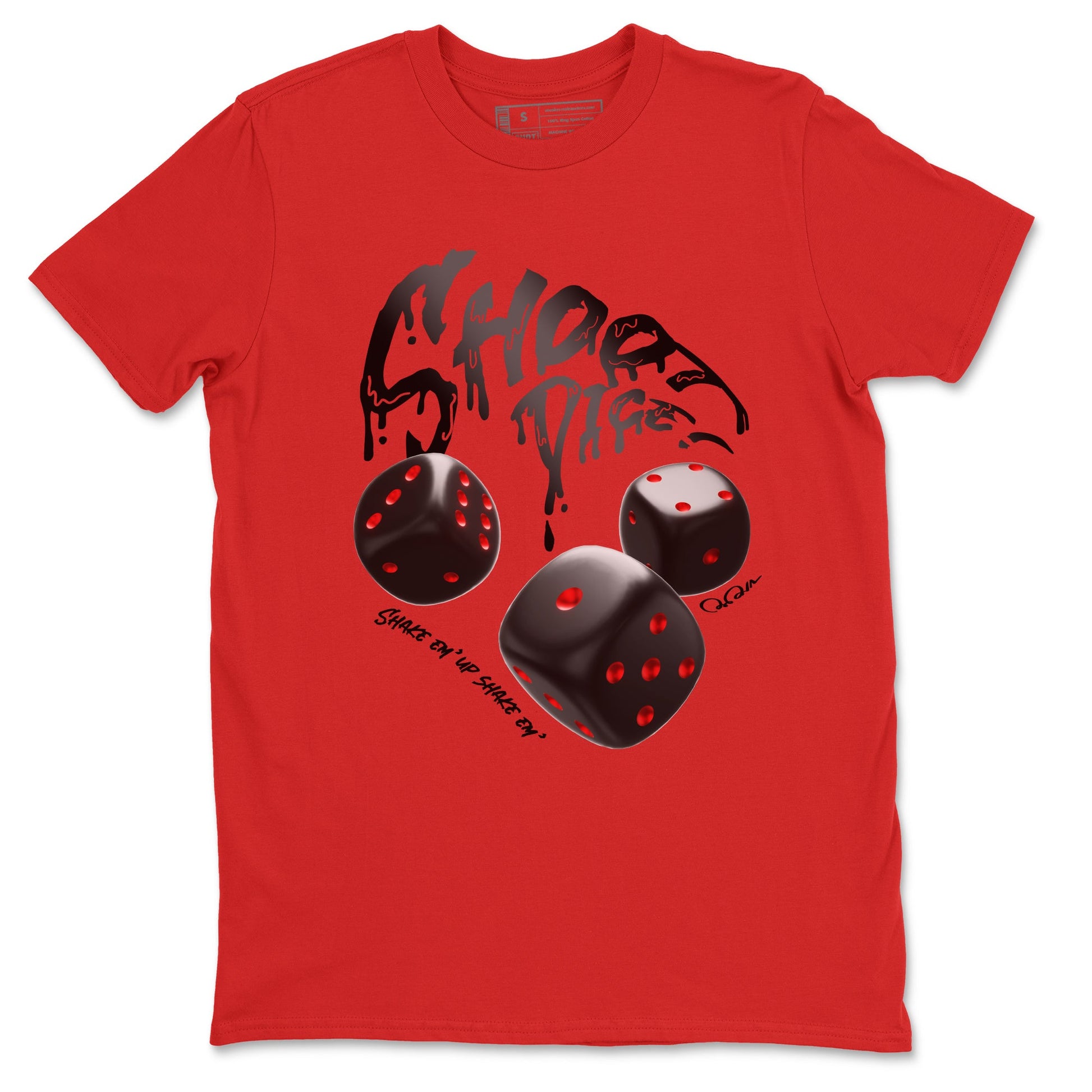 Air Jordan 1 Satin Bred Sneaker Match Tees Shoot Dice Sneaker Tees AJ1 Satin Bred Sneaker Release Tees Unisex Shirts Red 2