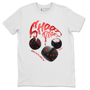 Air Jordan 1 Satin Bred Sneaker Match Tees Shoot Dice Sneaker Tees AJ1 Satin Bred Sneaker Release Tees Unisex Shirts White 2