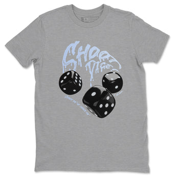 11s Black and Varsity Royal shirt to match jordans Shoot Dice sneaker tees Air Jordan 11 Black/Varsity Royal SNRT Sneaker Release Tees Unisex Heather Grey 2 T-Shirt