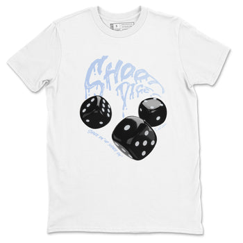 11s Black and Varsity Royal shirt to match jordans Shoot Dice sneaker tees Air Jordan 11 Black/Varsity Royal SNRT Sneaker Release Tees Unisex White 2 T-Shirt