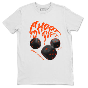 Air Jordan 12 Brilliant Orange Sneaker Match Tees Shoot Dice Sneaker Tees AJ1 OG High2 Brilliant Orange Sneaker Release Tees Unisex Shirts White 2