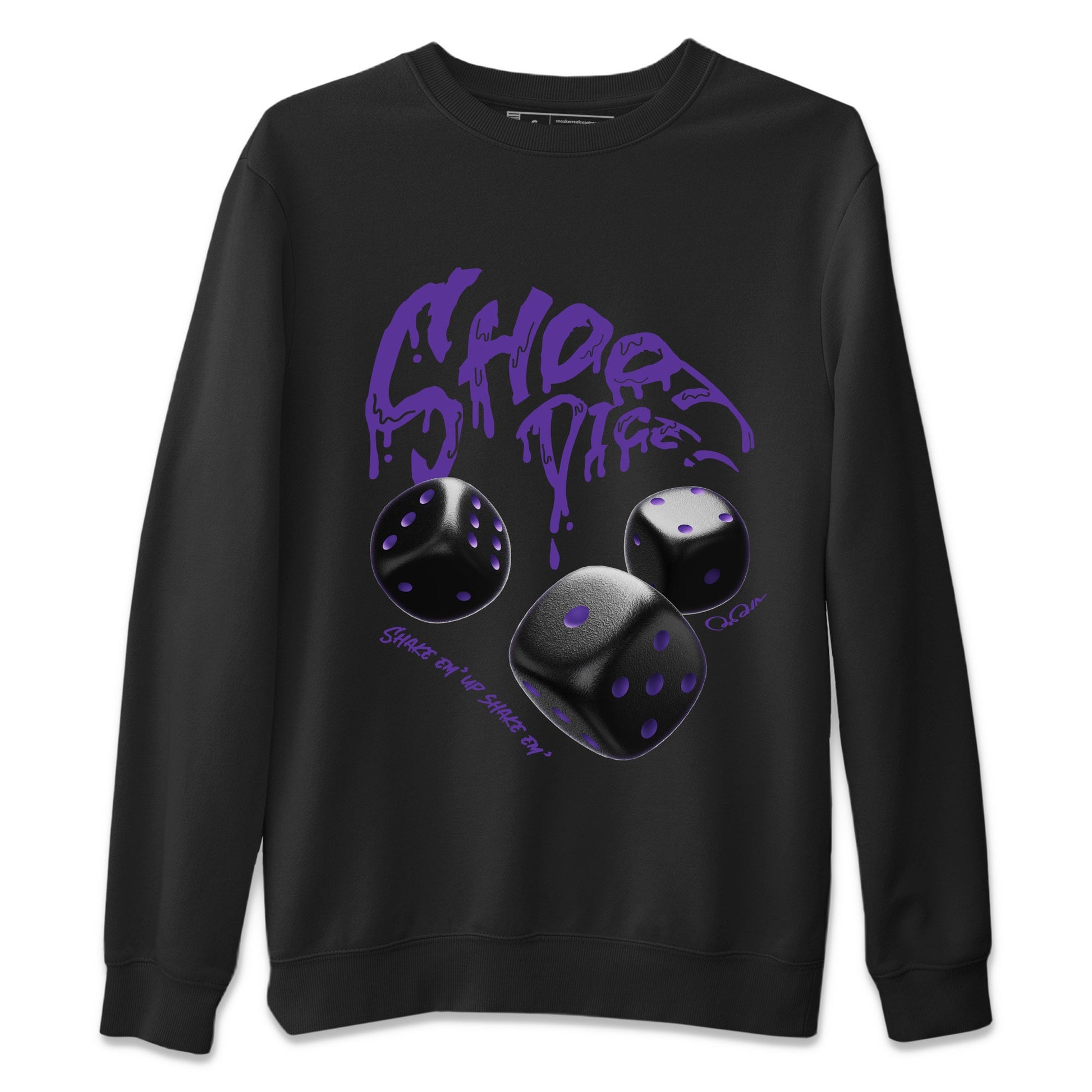 Air Jordan 12 Field Purple Sneaker Match Tees Shoot Dice Sneaker Tees AJ1 OG High2 Field Purple Sneaker Release Tees Unisex Shirts Black 2