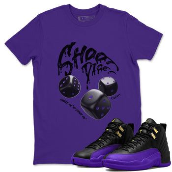 Air Jordan 12 Field Purple Sneaker Match Tees Shoot Dice Sneaker Tees AJ1 OG High2 Field Purple Sneaker Release Tees Unisex Shirts Purple 1
