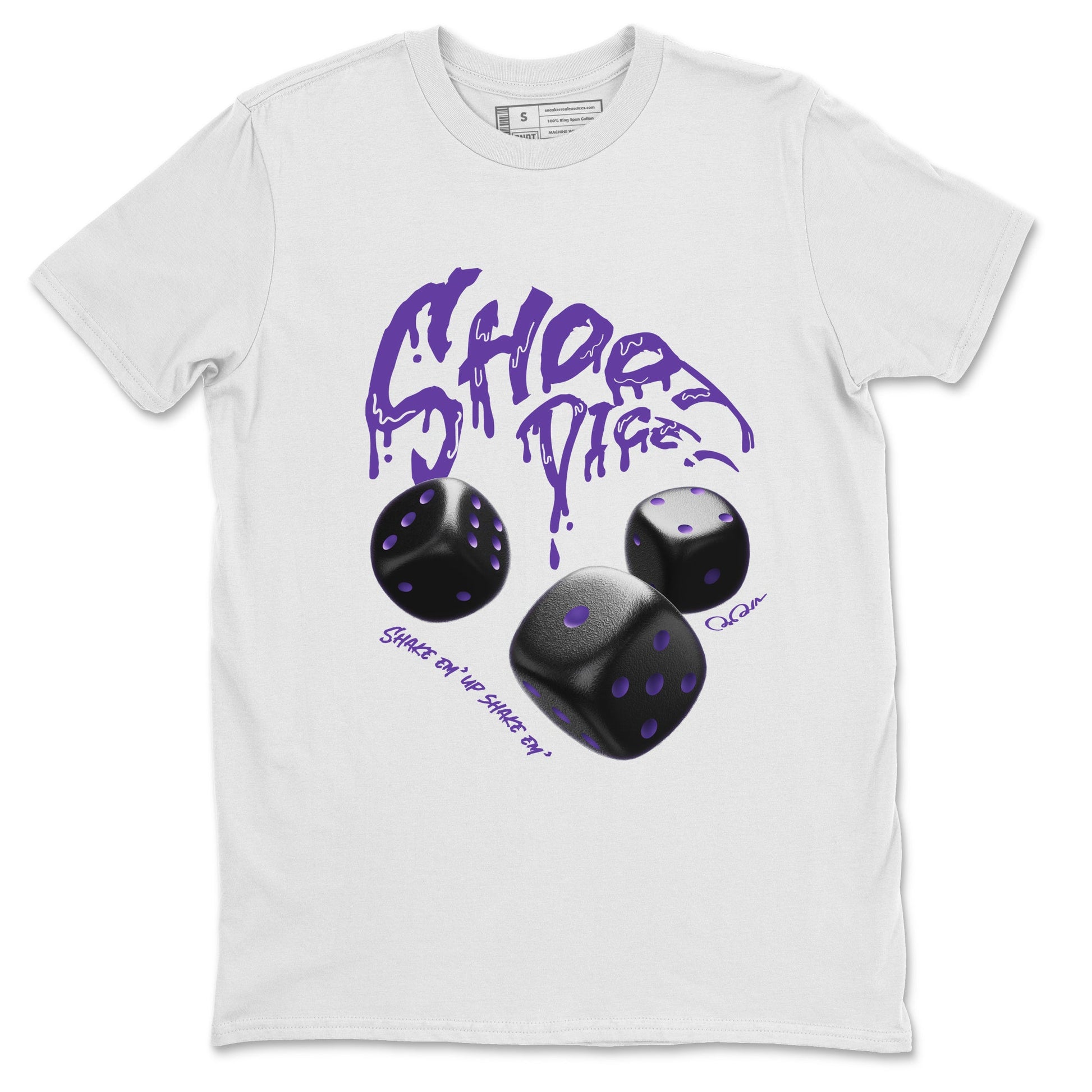 Air Jordan 12 Field Purple Sneaker Match Tees Shoot Dice Sneaker Tees AJ1 OG High2 Field Purple Sneaker Release Tees Unisex Shirts White 2