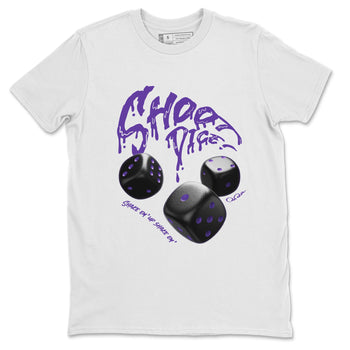 Air Jordan 12 Field Purple Sneaker Match Tees Shoot Dice Sneaker Tees AJ1 OG High2 Field Purple Sneaker Release Tees Unisex Shirts White 2