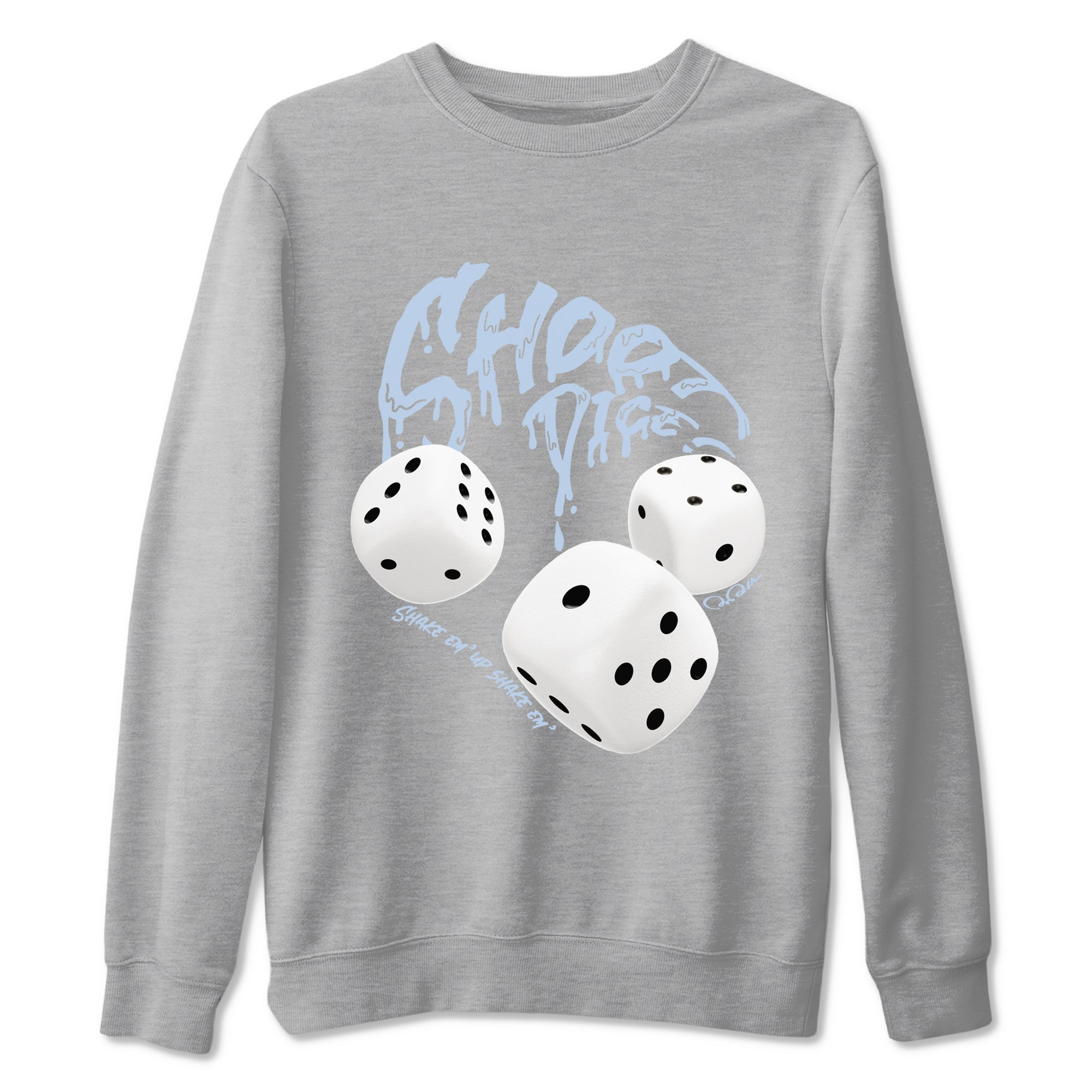 Air Jordan 13 Blue Grey shirt to match jordans Shoot Dice sneaker tees AJ13 Blue Grey SNRT Sneaker Release Tees unisex cotton Heather Grey 2 crew neck shirt