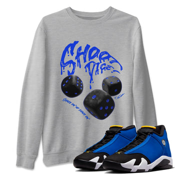 Air Jordan 14 Laney Sneaker Match Tees Shoot Dice Sneaker Tees AJ14 Laney Sneaker Release Tees Unisex Shirts Heather Grey 1