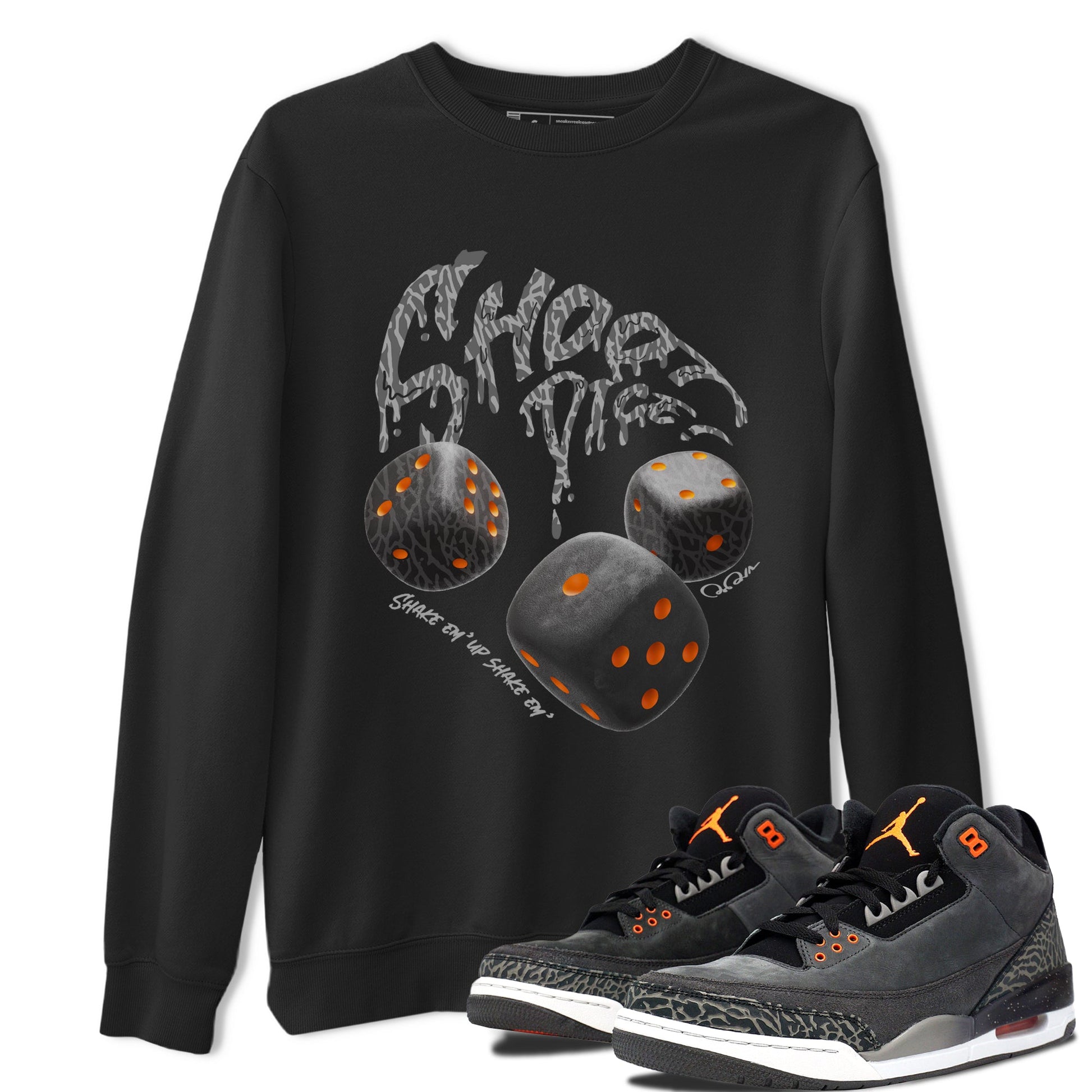 Air Jordan 3 Fear shirt to match jordans Shoot Dice sneaker tees AJ3 Fear SNRT Sneaker Release Tees Unisex Black 1 T-Shirt