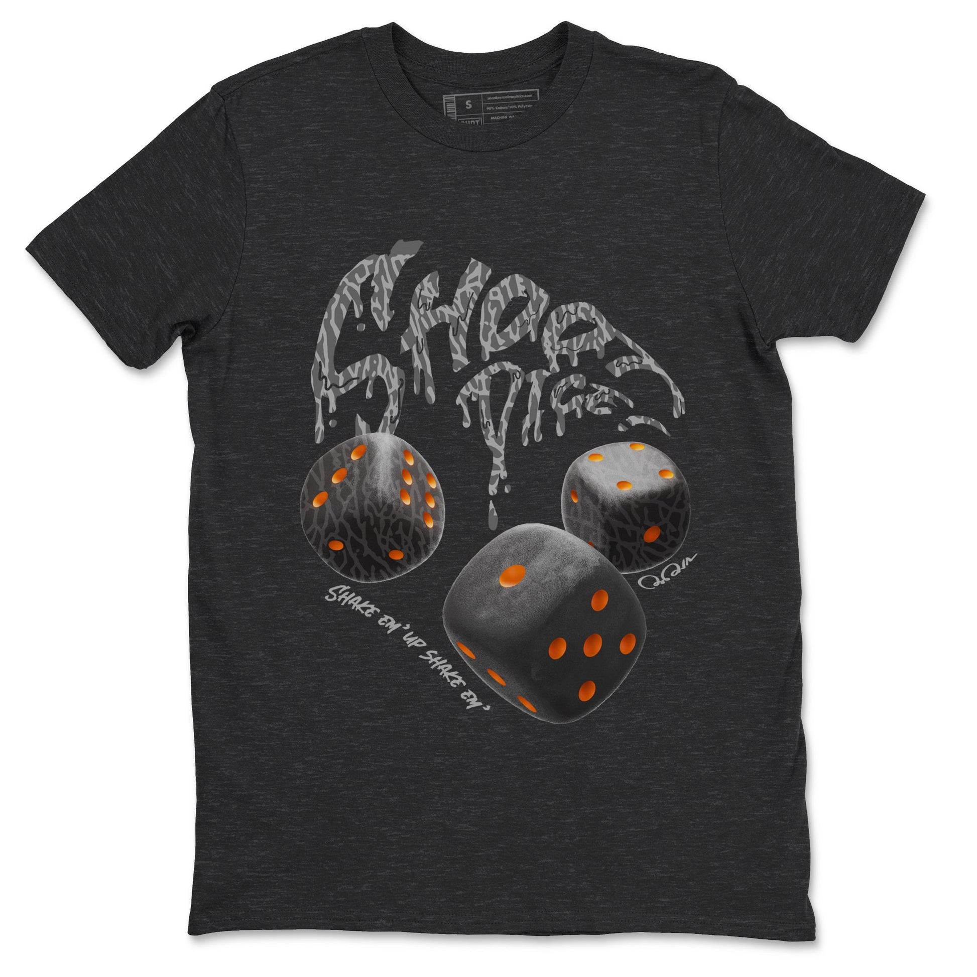 Air Jordan 3 Fear shirt to match jordans Shoot Dice sneaker tees AJ3 Fear SNRT Sneaker Release Tees Unisex Charcoal Heather 2 T-Shirt
