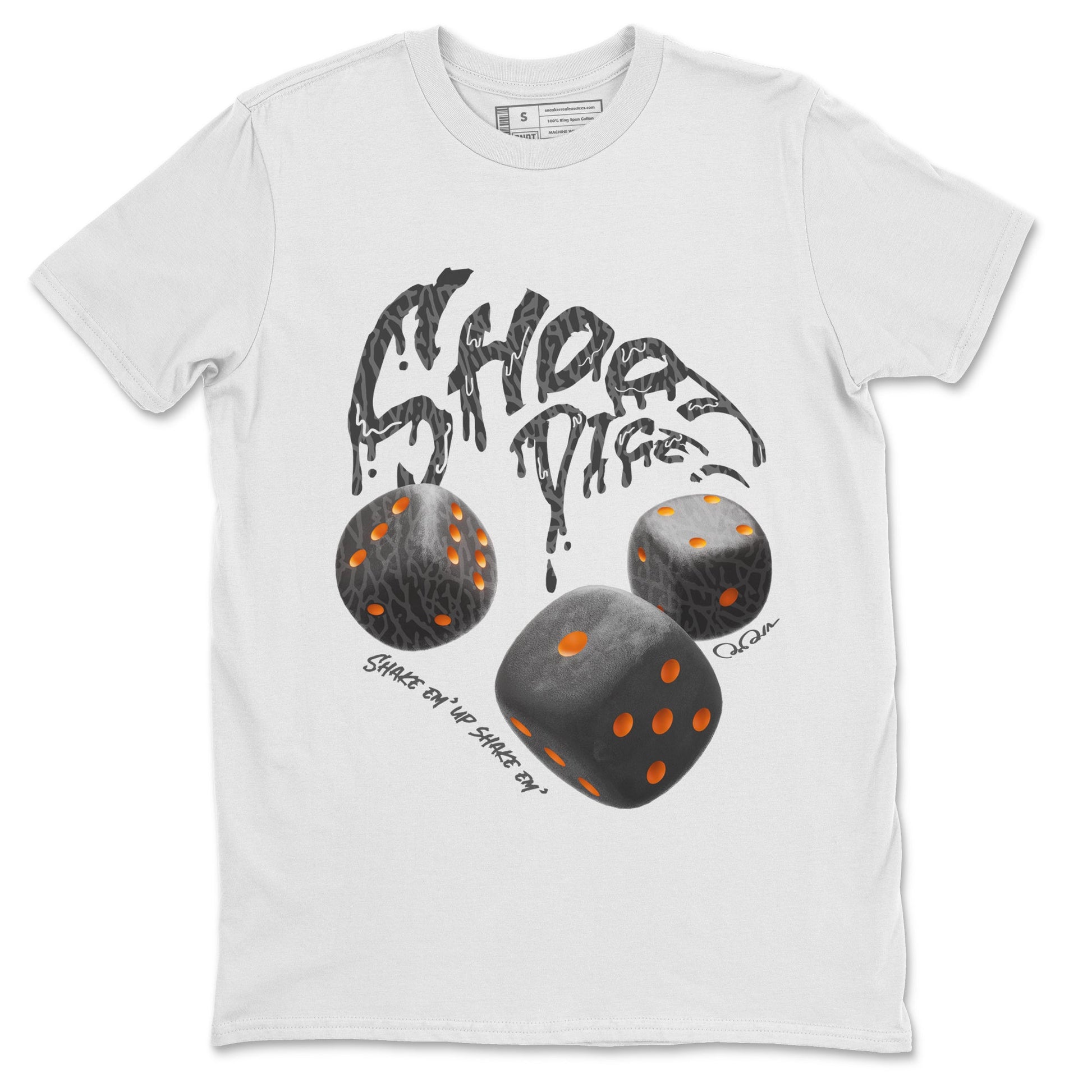 Air Jordan 3 Fear shirt to match jordans Shoot Dice sneaker tees AJ3 Fear SNRT Sneaker Release Tees Unisex White 2 T-Shirt