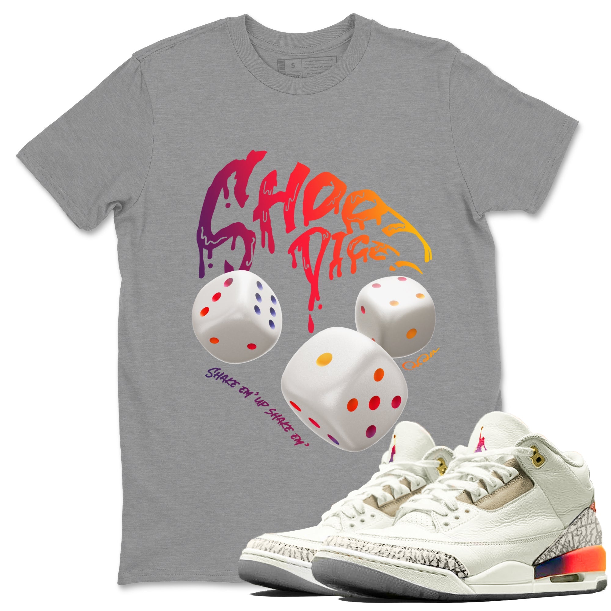 Air Jordan 3 J Balvin shirt to match jordans Shoot Dice sneaker tees AJ3 Balvin  SNRT Sneaker Release Tees LGBTQ Gay Pride T-Shirt Unisex Heather Grey 1 T-Shirt