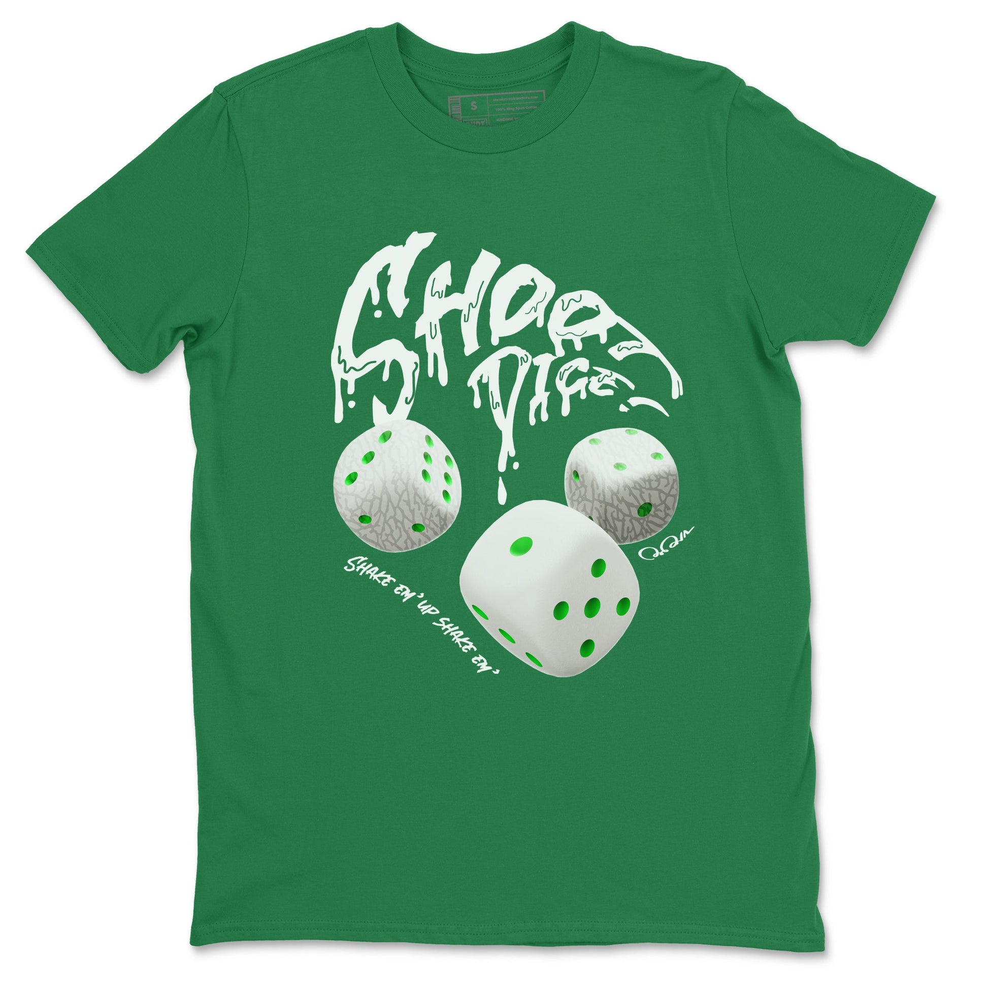 Air Jordan 3 Lucky Green Sneaker Match Tees Shoot Dice Sneaker Tees AJ3 Lucky Green Sneaker Release Tees Unisex Shirts Kelly Green 2