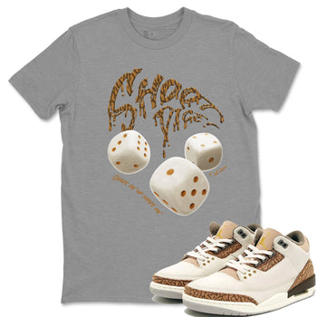 Air Jordan 3 Palomino Sneaker Match Tees Shoot Dice Sneaker Tees AJ3 Palomino Sneaker Release Tees Unisex Shirts Heather Grey 1