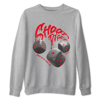 4s Bred Reimagined shirt to match jordans Shoot Dice sneaker tees Air Jordan 4 Bred Reimagined SNRT Sneaker Release Tees unisex cotton Heather Grey 2 crew neck shirt