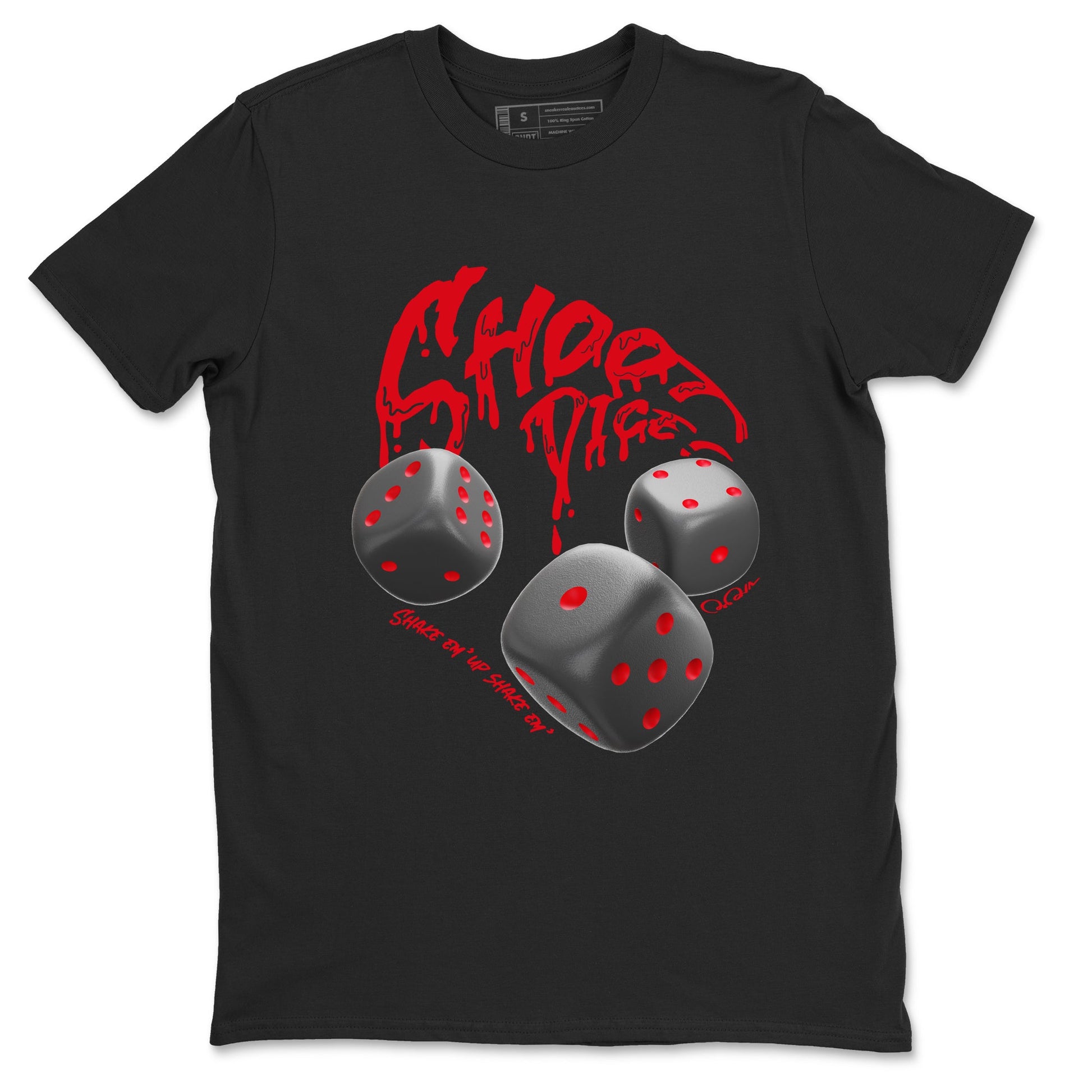 4s Bred Reimagined shirt to match jordans Shoot Dice sneaker tees Air Jordan 4 Bred Reimagined SNRT Sneaker Release Tees unisex cotton Black 2 crew neck shirt