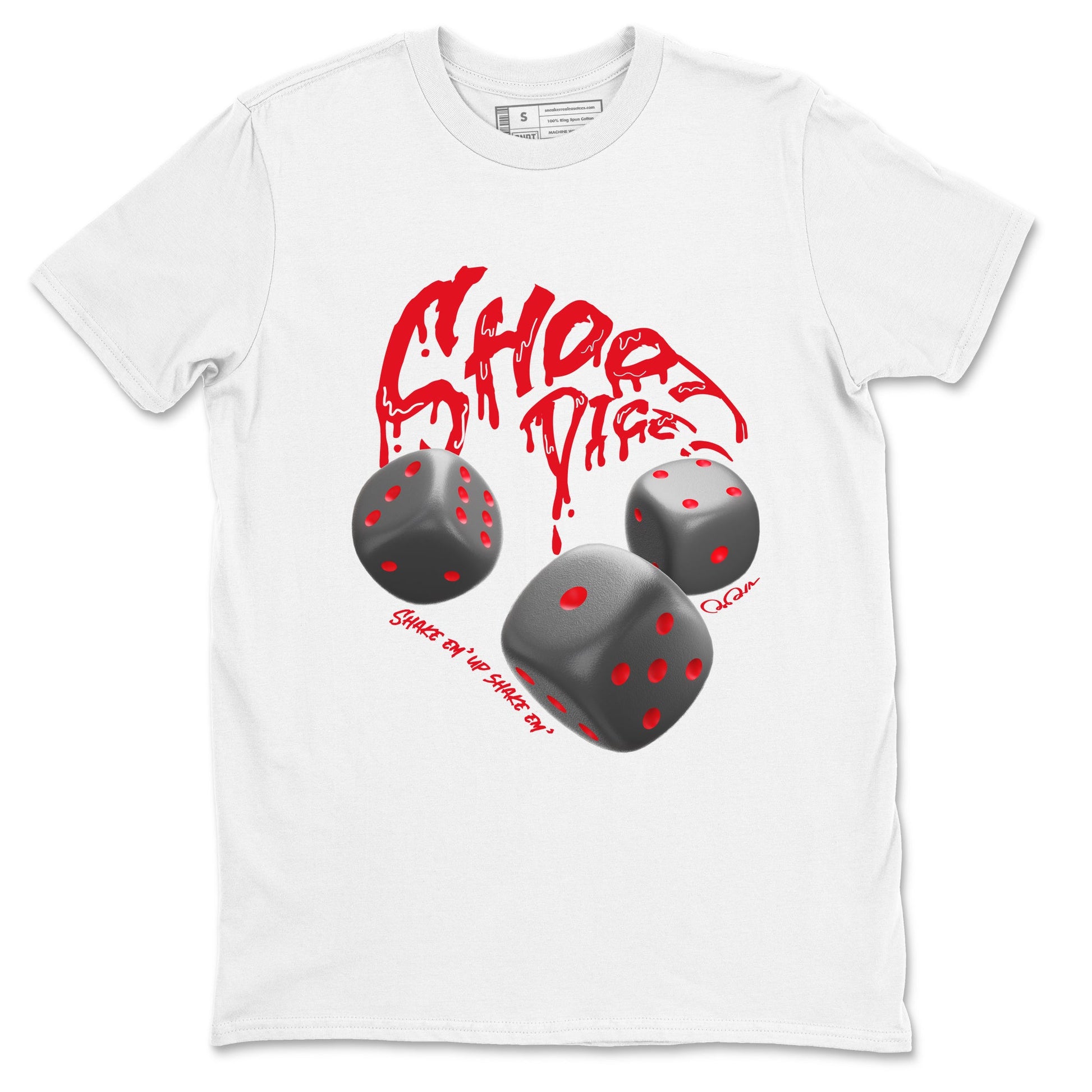 4s Bred Reimagined shirt to match jordans Shoot Dice sneaker tees Air Jordan 4 Bred Reimagined SNRT Sneaker Release Tees unisex cotton White 2 crew neck shirt