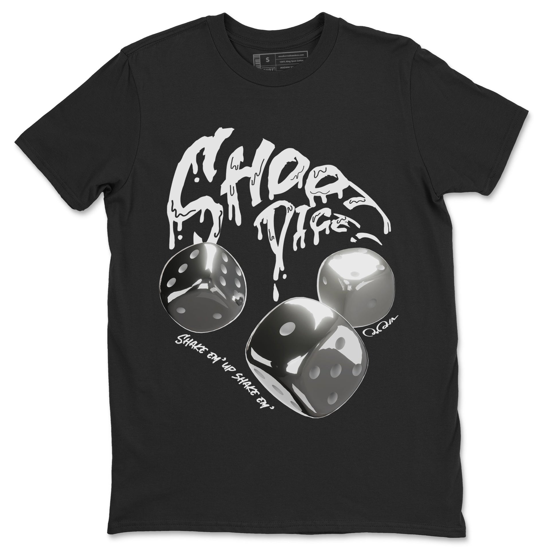 Air Jordan 4 Light Iron Ore shirt to match jordans Shoot Dice sneaker tees AJ4 Frozen Moments SNRT Sneaker Release Tees Unisex Black 2 T-Shirt