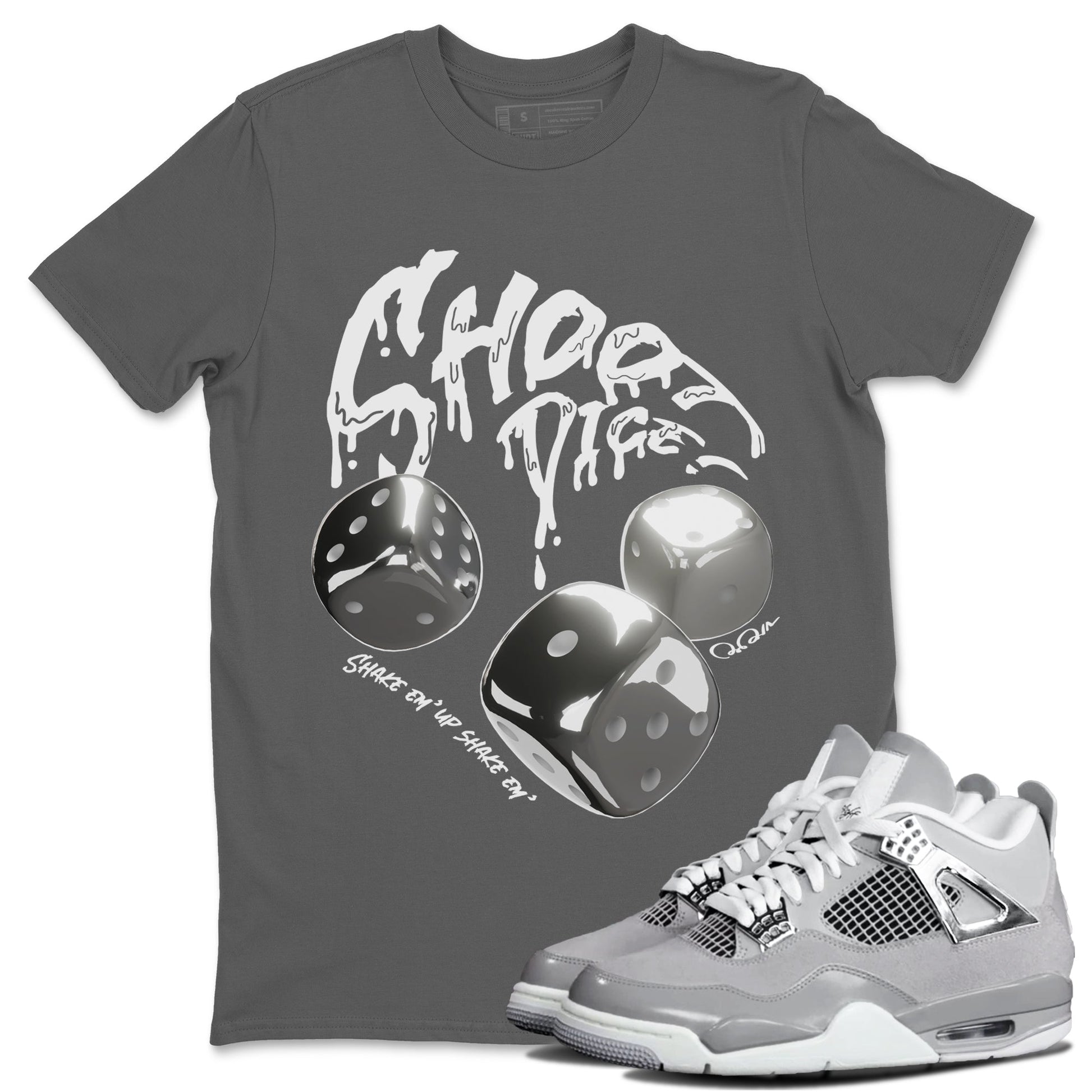Air Jordan 4 Light Iron Ore shirt to match jordans Shoot Dice sneaker tees AJ4 Frozen Moments SNRT Sneaker Release Tees Unisex Cool Grey 1 T-Shirt