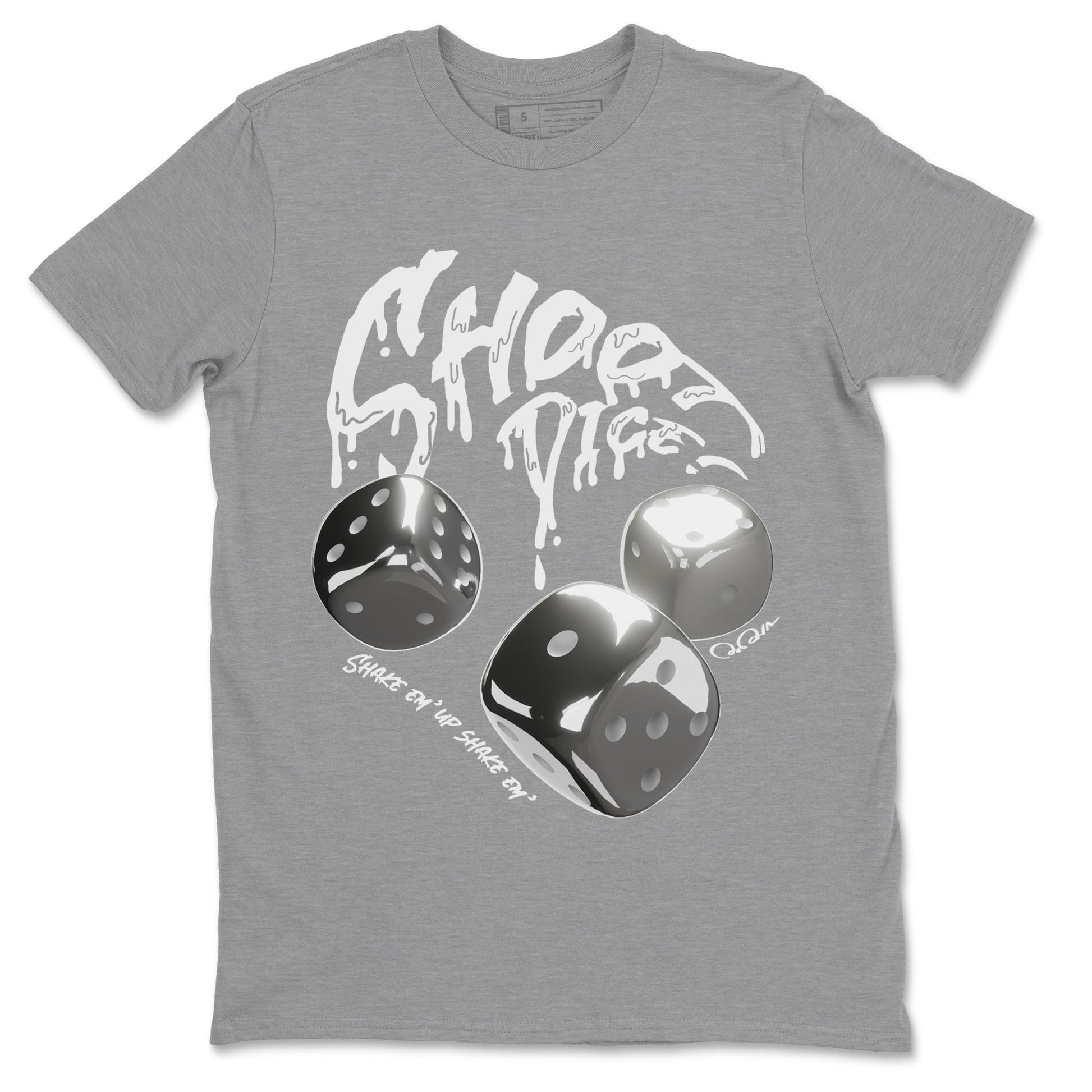 Air Jordan 4 Light Iron Ore shirt to match jordans Shoot Dice sneaker tees AJ4 Frozen Moments SNRT Sneaker Release Tees Unisex Heather Grey 2 T-Shirt