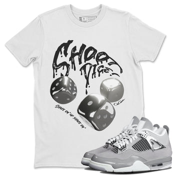 Air Jordan 4 Light Iron Ore shirt to match jordans Shoot Dice sneaker tees AJ4 Frozen Moments SNRT Sneaker Release Tees Unisex White 1 T-Shirt