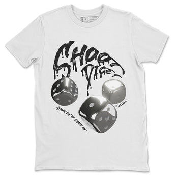 Air Jordan 4 Light Iron Ore shirt to match jordans Shoot Dice sneaker tees AJ4 Frozen Moments SNRT Sneaker Release Tees Unisex White 2 T-Shirt