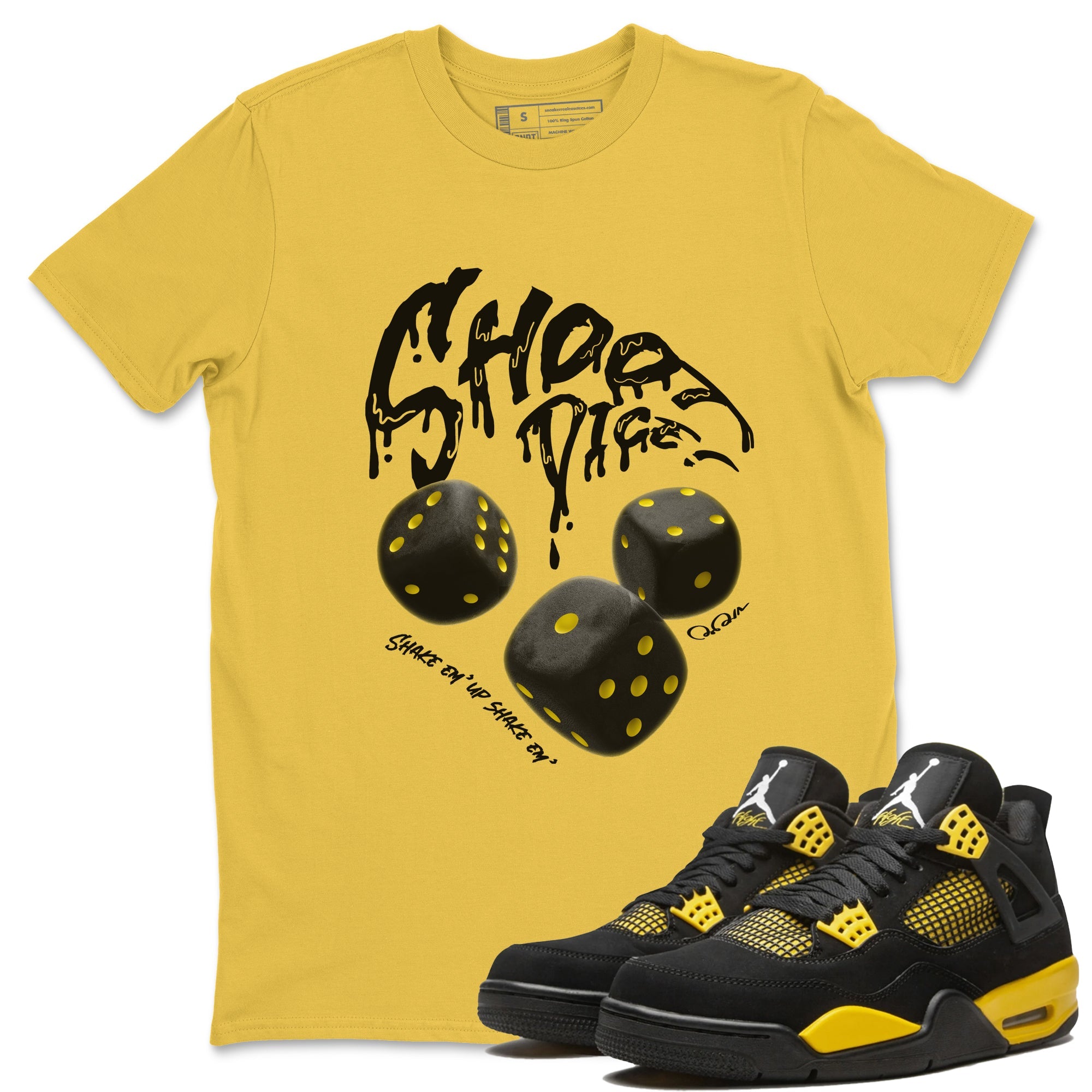 Air Jordan 4 Thunder Sneaker Match Tees Shoot Dice Sneaker Tees AJ4 Thunder Sneaker Release Tees Unisex Shirts Daisy 1