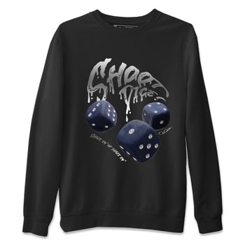 Air Jordan 5 Georgetown Sneaker Match Tees Shoot Dice Sneaker Tees AJ5 Midnight Navy Sneaker Release Tees Unisex Shirts Black 2