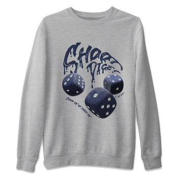 Air Jordan 5 Georgetown Sneaker Match Tees Shoot Dice Sneaker Tees AJ5 Midnight Navy Sneaker Release Tees Unisex Shirts Heather Grey 2