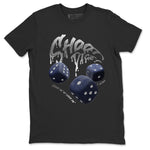 Air Jordan 5 Georgetown Sneaker Match Tees Shoot Dice Sneaker Tees AJ5 Midnight Navy Sneaker Release Tees Unisex Shirts Black 2