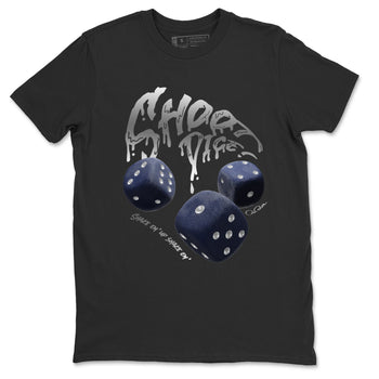 Air Jordan 5 Georgetown Sneaker Match Tees Shoot Dice Sneaker Tees AJ5 Midnight Navy Sneaker Release Tees Unisex Shirts Black 2
