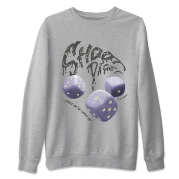 Air Jordan 5 Indigo Haze Sneaker Match Tees Shoot Dice Sneaker Tees AJ5 Indigo Haze Sneaker Release Tees Unisex Shirts Heather Grey 2