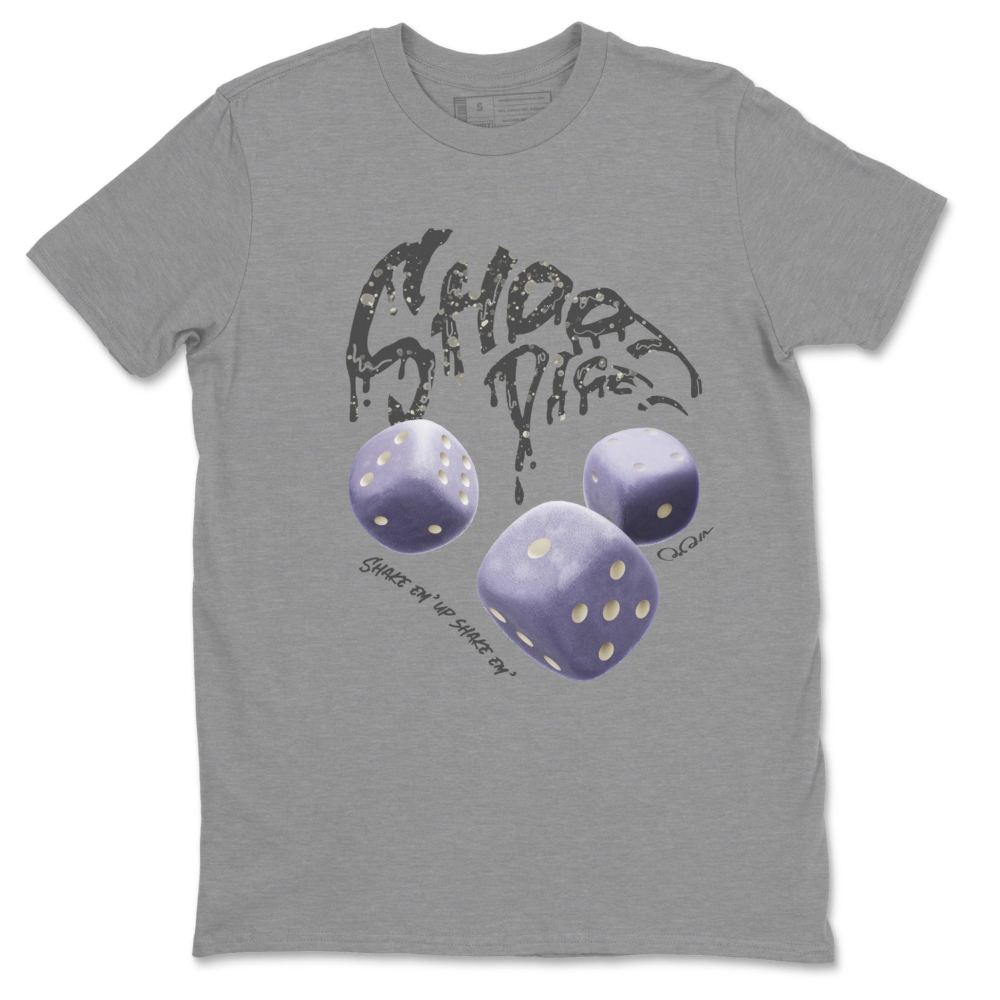 Air Jordan 5 Indigo Haze Sneaker Match Tees Shoot Dice Sneaker Tees AJ5 Indigo Haze Sneaker Release Tees Unisex Shirts Heather Grey 2