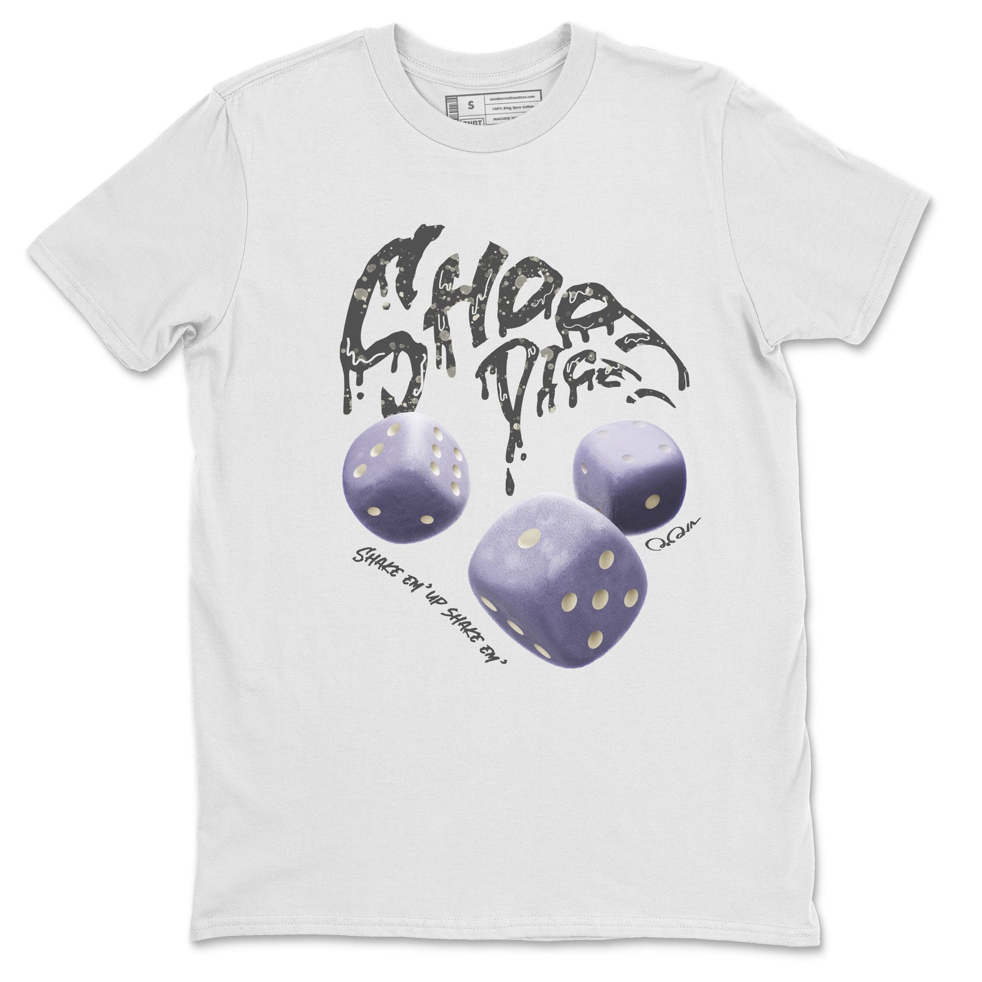 Air Jordan 5 Indigo Haze Sneaker Match Tees Shoot Dice Sneaker Tees AJ5 Indigo Haze Sneaker Release Tees Unisex Shirts White 2