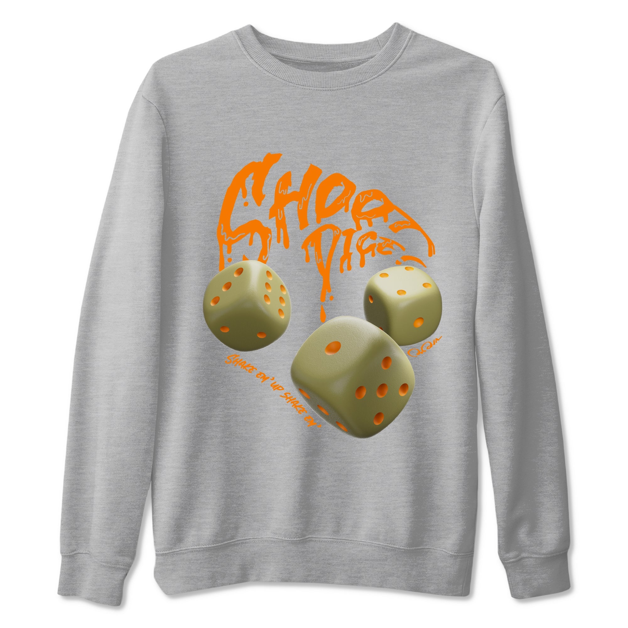 Air Jordan 5 Olive shirt to match jordans Shoot Dice sneaker tees AJ5 Olive SNRT Sneaker Release Tees unisex cotton Heather Grey 2 crew neck shirt