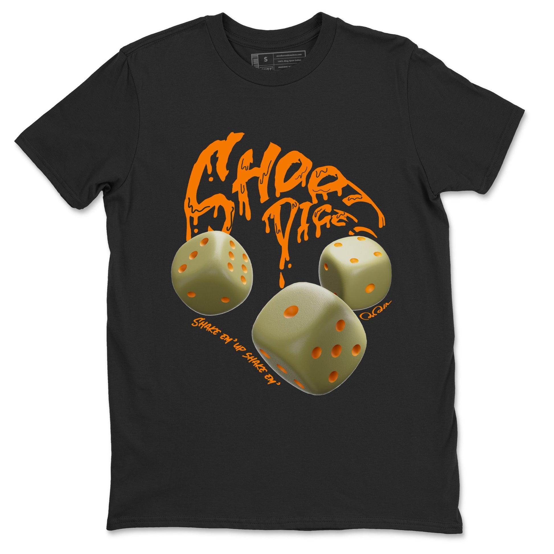 Air Jordan 5 Olive shirt to match jordans Shoot Dice sneaker tees AJ5 Olive SNRT Sneaker Release Tees unisex cotton Black 2 crew neck shirt
