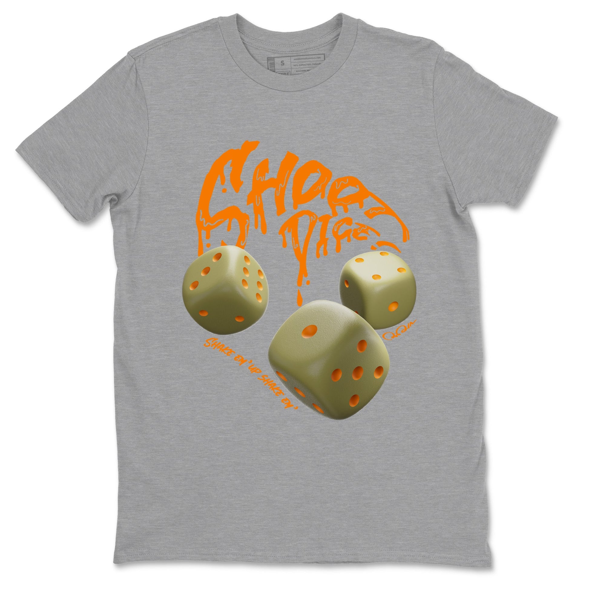 Air Jordan 5 Olive shirt to match jordans Shoot Dice sneaker tees AJ5 Olive SNRT Sneaker Release Tees unisex cotton Heather Grey 2 crew neck shirt
