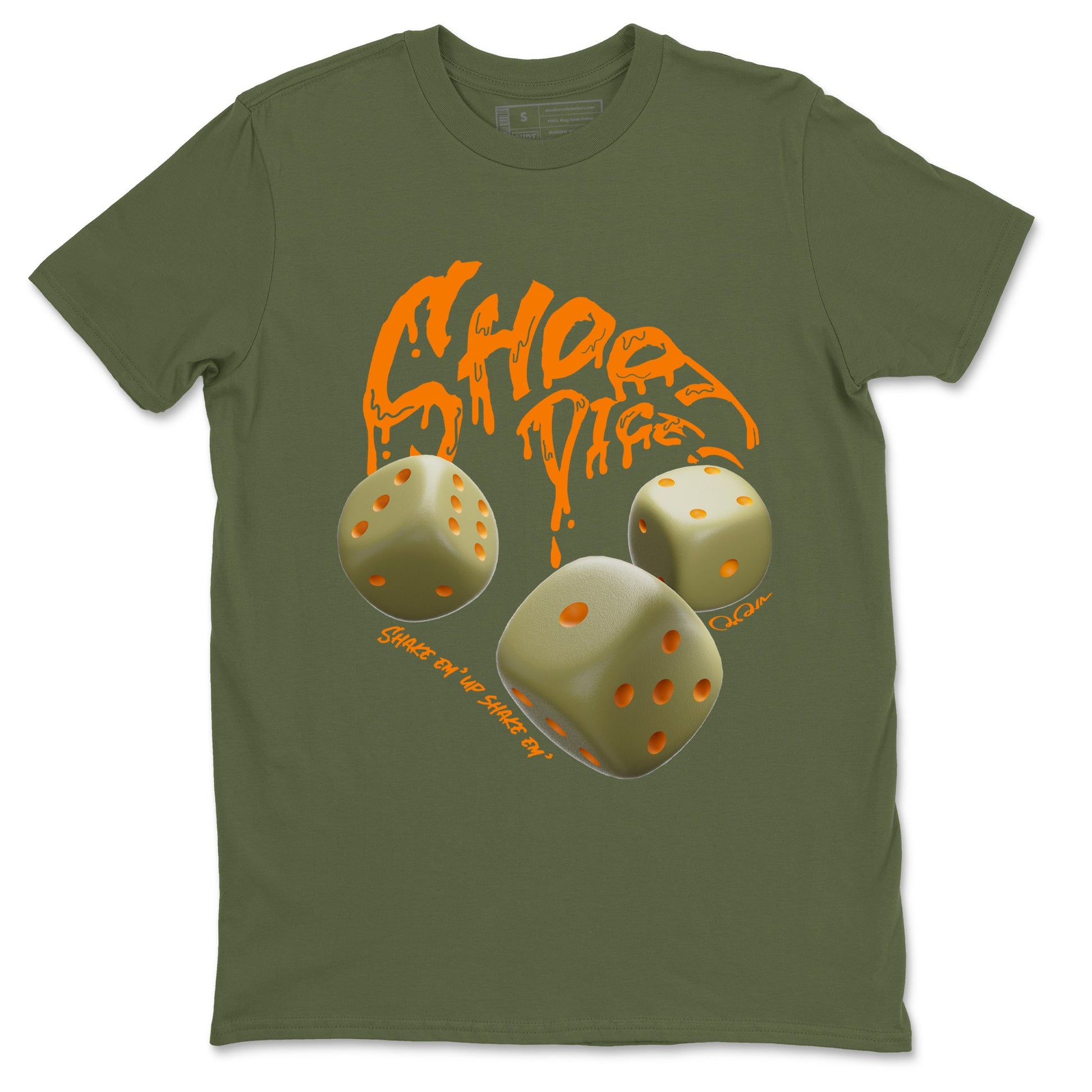 Air Jordan 5 Olive shirt to match jordans Shoot Dice sneaker tees AJ5 Olive SNRT Sneaker Release Tees unisex cotton Military Green 2 crew neck shirt