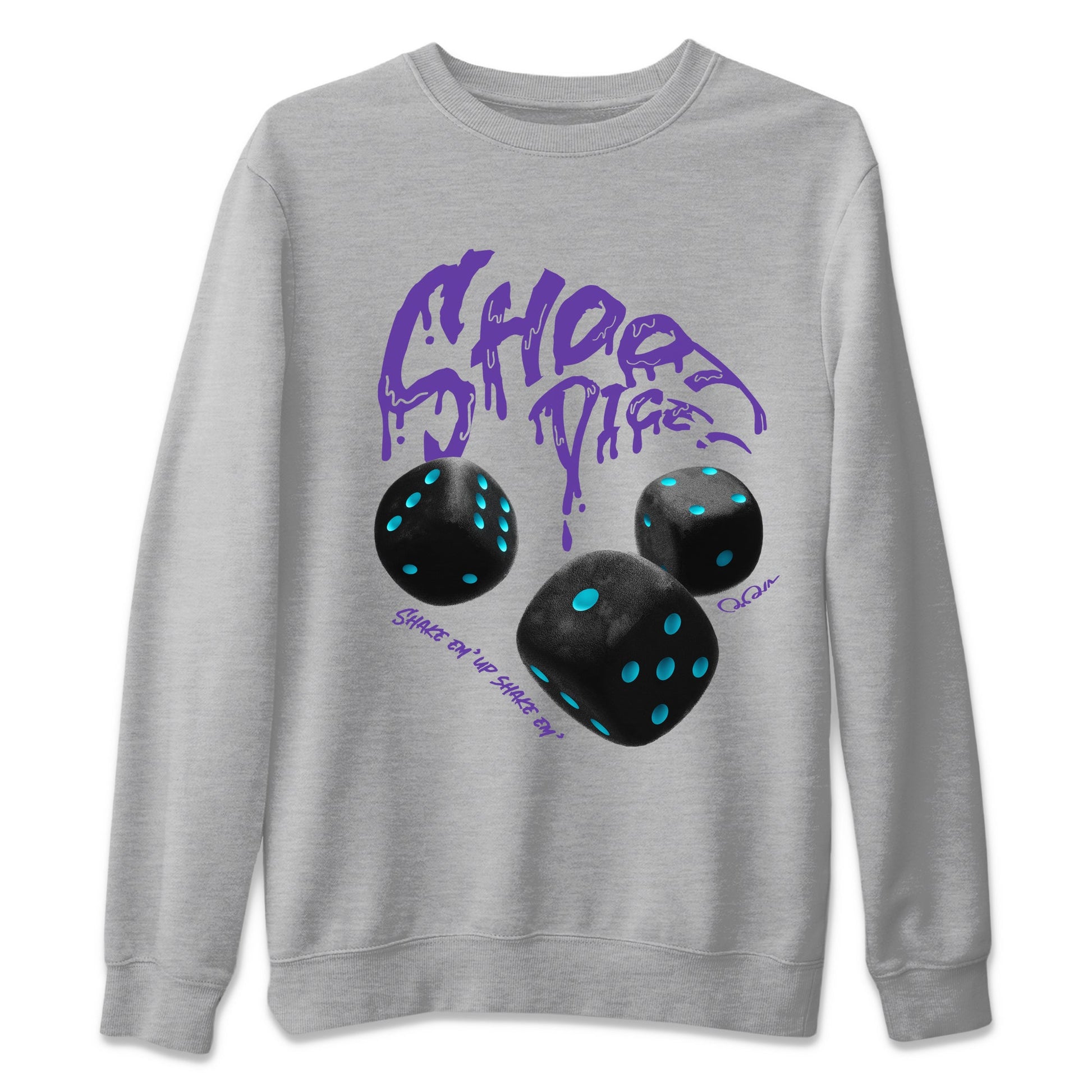 Air Jordan 6 Aqua Sneaker Match Tees Shoot Dice Sneaker Tees AJ6 Aqua Sneaker Release Tees Unisex Shirts Heather Grey 2
