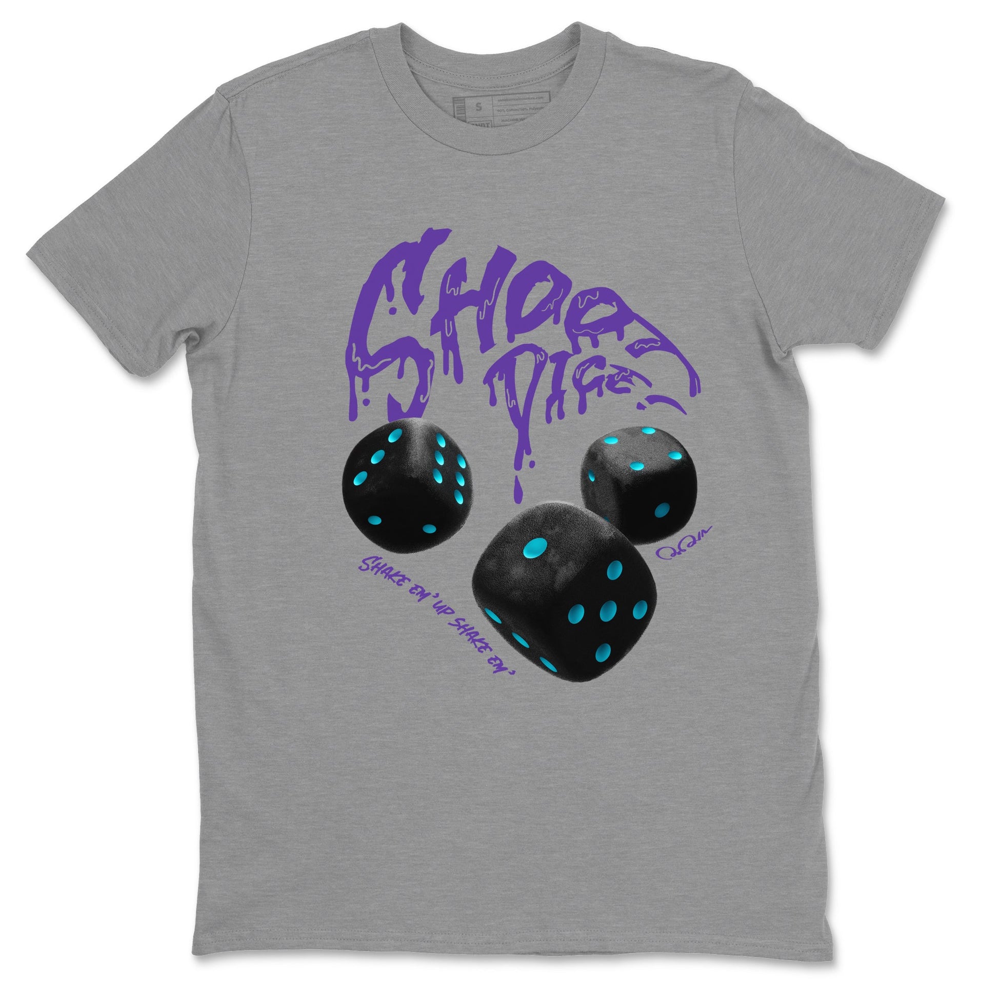 Air Jordan 6 Aqua Sneaker Match Tees Shoot Dice Sneaker Tees AJ6 Aqua Sneaker Release Tees Unisex Shirts Heather Grey 2