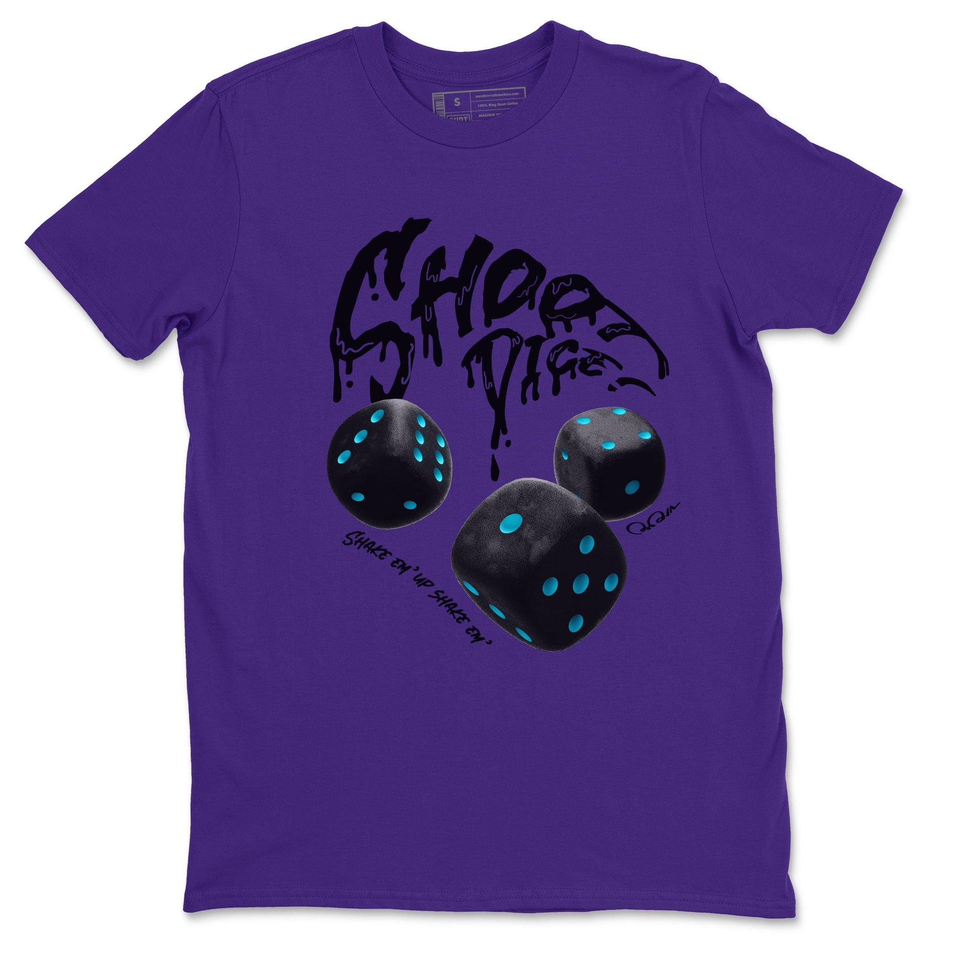 Air Jordan 6 Aqua Sneaker Match Tees Shoot Dice Sneaker Tees AJ6 Aqua Sneaker Release Tees Unisex Shirts Purple 2