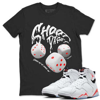 Air Jordan 7 Infrared Sneaker Match Tees Shoot Dice Sneaker Tees AJ7 Infrared Sneaker Release Tees Unisex Shirts Black 1