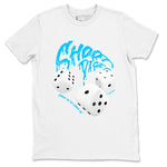 Air Jordan 9 Powder Blue shirt to match jordans Shoot Dice sneaker tees AJ9 Powder Blue SNRT Sneaker Release Tees unisex cotton White 2 crew neck shirt