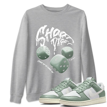 Dunk Mica Green Sneaker Match Tees Shoot Dice Sneaker Tees Nike Dunk Low Mica Green Sneaker Release Tees Unisex Shirts Heather Grey 1